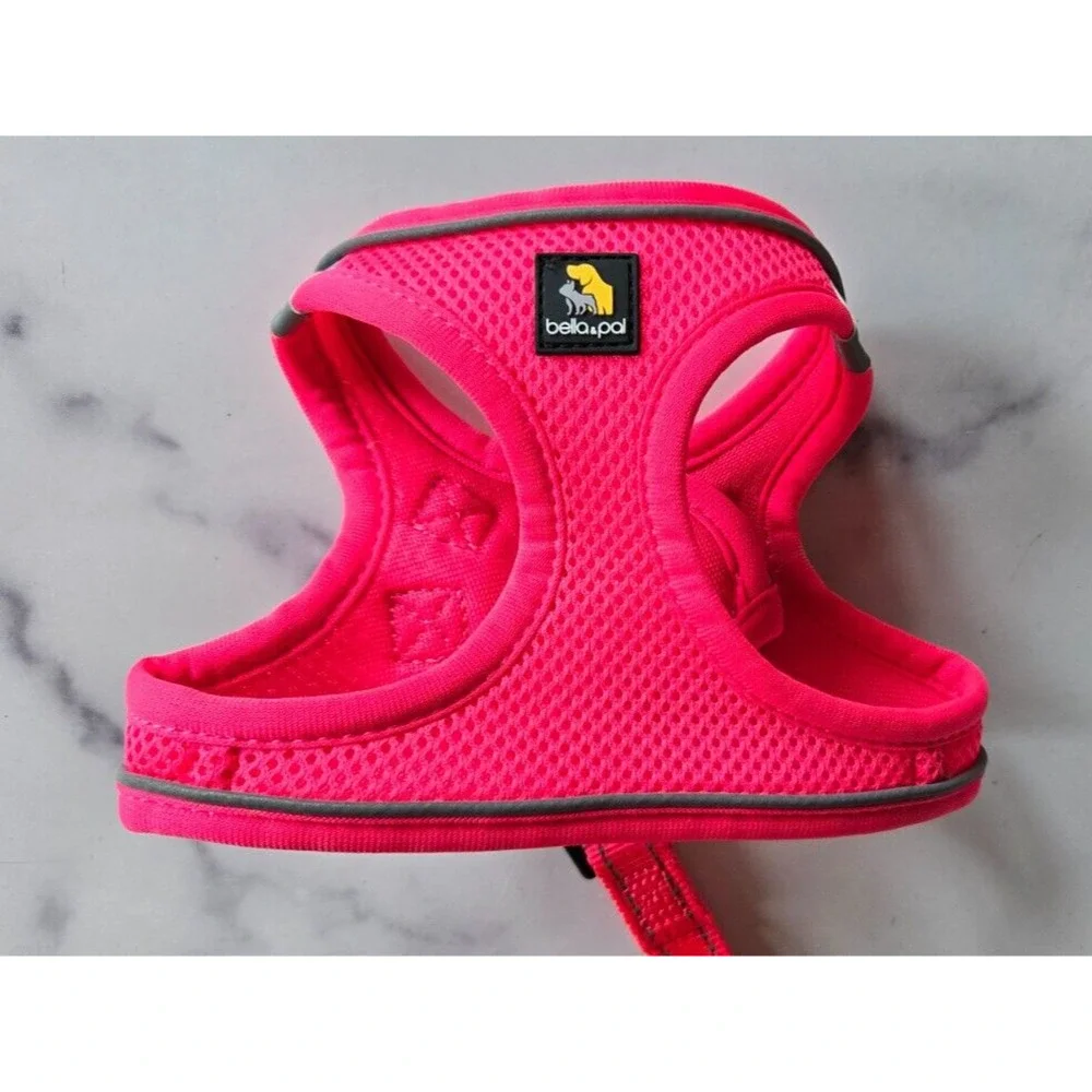 Bella & Pal Dog Step-in Harness Leash Set Small Hot Pink OxyMesh Hook Loop Puppy